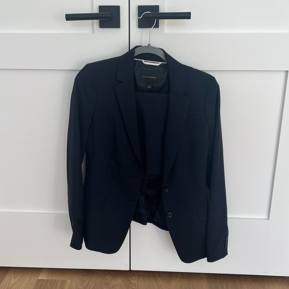 Banana Republic Navy Blue Skirt Suit